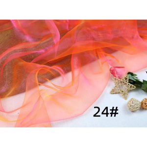 Shiny Organza Bicolor Gradient Thin Fabric By Meters for Decoration Dresses Skirts Sewing Transparent Tulle Textile