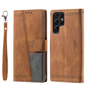 Leather Flip Wallet Case For Samsung Galaxy S23 Ultra S23 S23Plus S23+ Card Slot Stand Magnetic Classic Phone Cover