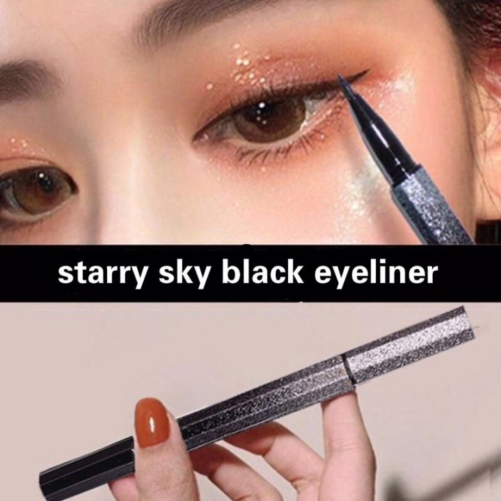 Starry Star Sky Waterproof Eyeliner Pen Long-lasting Liquid Black Brown ...