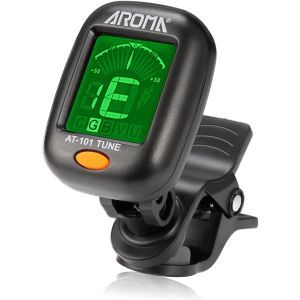 AROMA AT-01A Digital Rotatable Clip-on Tuner(Black/White) for Chromatic Guitar Bass Violin and Ukulele 调音器