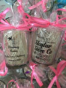 12 pcs Shot glass Souvenir Water proof - Transparent Sticker With Photo top - Wedding Souvenir - Baptismal Souvenir - Birthday Souvenir