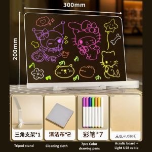 Acrylic Magical Lightboard for Drawing & Writing LED Light Sketching Board Kids Educational Toy Toddlers Gifts Stationary TT50