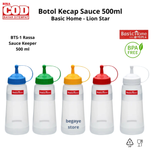 Botol Kecap Saos 500ml | Basic Home Lion Star Rassa Sauce Keeper 500ml (BTS-1) Bebas BPA dan Aman
