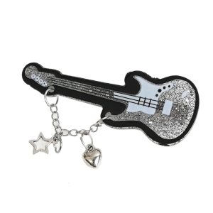 2000s Cool Guitar Shape Hair Clip with Fringed Chain Hair Styling Accessory For Women Girl Party Music Festival Hairstyles
