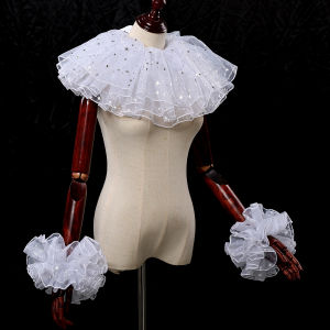 Clown Collar Cosplay Set White Ruffled Neck Ruff2026