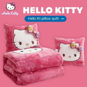 Stitch Throw Pillow Blankets Two In One Kawaii Flannel Pillow Thickened Nap Blanket Living Room Bedroom Decoration