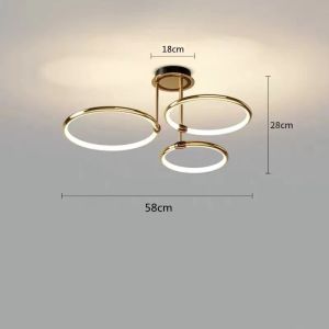 Lampu Annulus Lampu Gantung Ruang Tamu Lampu Hias Nordic Lampu 3 Warna Kamar Tidur LED Lampu Modern