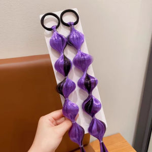 YOUJ Black Purple Kuromi Hairpin Wig for Girls Children Elastic Durable Headdress