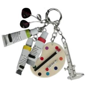 Stylish Palettes Keychain Fashionable Purse Accessory Portable Art Key Holder Unique Painting Decoration Keyring