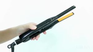 (In stock) 2-in-1Hair Straightener Curling Iron Professional Ceramic Short Flat Iron for Women & Men Beard Straightener