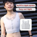 JANEST Chest Flat Slim Breast Front Zipper Trans Binder Tomboy Crop Top Cosplay Sportswear S-6XL. 