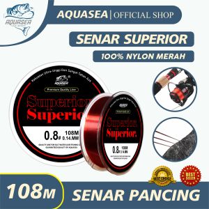 AQUASEA - Tali Pancing 108meter Warna Merah Senar Pancing Bahan Nilon Senar Superior