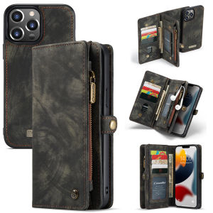 Leather Purse Case for iPhone 16 15 14 13 12 11 Pro Max Casing Wallet Card Cover Phone Cases