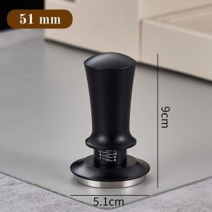 Coffee Tamper Stainless Steel Spring Loaded Constant Pressure Espresso Barista Tool Flat Base For Home Cafe