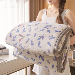 Thickened milk fluff blanket for nap office shawl cover coral flannel sofa small blanket bed cover
