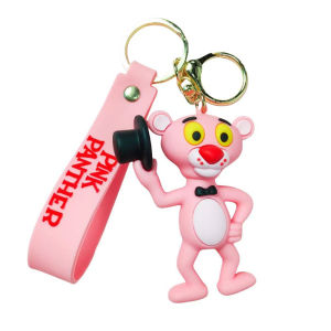 MINISO Trendy Cute Cartoon Anime Leopard Basketball Hat Camera Stereoscopic Cartoon Doll Car Women Men Keychain Childrens Gift