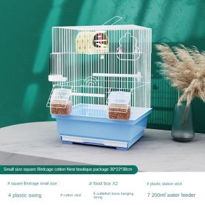 Bird Cage For Parrot Cage Birdcage Display Pet Cage Tiger Skin Metal Home Breeding Chassis Heightening Anti-Splash Bird Trap Cage 鸟笼子