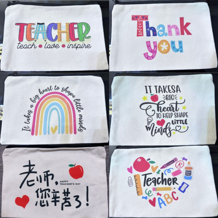 Teacher Canvas Pouch Teacher Pencil Storage Bags Makeup Bags Travel ...