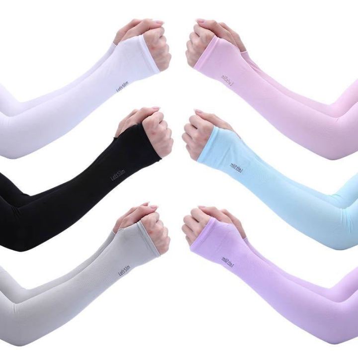 Găng Tay Chống Nắng Xỏ Ngón Kiểu Hàn Quốc - Bao Tay Đi Phượt, Chơi Thể Thao Co Giãn Chống Tia UV