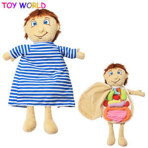 Childrens 3D Cloth Body organs Doll Human Structure Puzzles Cognition Kids Early Education Biological Puzzle Game Plush Toys Educational Toy for Baby Boys Girls