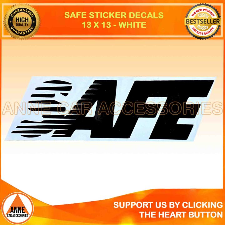 SAFE Sticker Emblem Sticker Decals / Black 13x3.8 / White 20x6 / Black ...