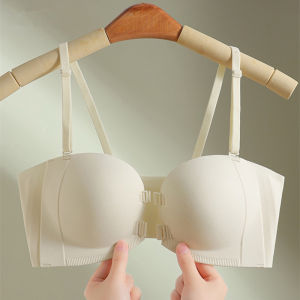 All-match Beautiful Back Strapless Front Buckle Underwear For Women Invisible Markless Anti-slip Small Chest Gathering Bra