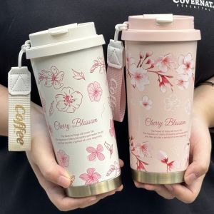 แก้วน้ำร้อน เครื่องดื่มคู่ ฉนวน ถ้วยเก็บความร้อน กะทัดรัดและเบา ดูดี แบบพกพา ชีวิต วัสดุที่เป็นมิตรต่อผิวหนัง