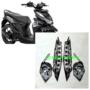 STIKER STRIPING LIS LES BODY MOTOR HONDA BEAT STREET TAHUN 2023 WARNA HITAM 1SET STANDAR