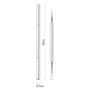 2 trong 1 loại bỏ mụn đầu đen comedone dụng cụ nặn mụn đôi kết thúc cây nặn mụn loại bỏ mụn trứng cá Kit với bảo vệ Bìa