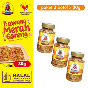 BANGMUL Bawang Goreng Asli Brebes Pati Nganjuk Kriuk Halal Paket 3 Botol tanpa campuran