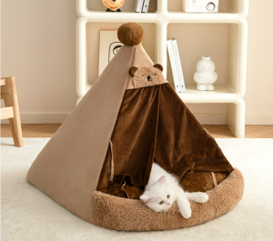 "Ready Stock" Cat Bed for Indoor Cats Pet Tents Self Warming Cat Tent Cave Soft Snooze Sleeping Kennel Cat Nest Cat House for Puppy Kitten Small Dogs