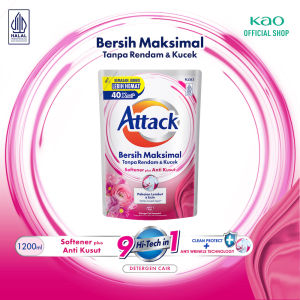 Attack Plus Softener Deterjen Cair Semua Jenis Mesin Cuci 1200ml