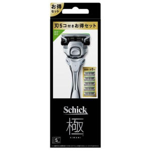 Bộ Dao Cạo Râu Và 5 Lưỡi/2 lưỡi Dao Cạo Thay Thế Schick KIWAMI - Nhật Bản