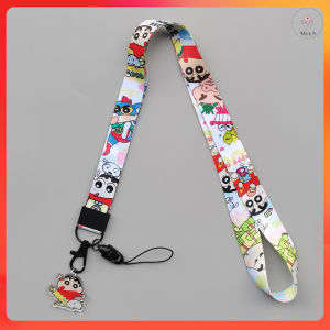 【𝗥𝗲𝗮𝗱𝘆 𝗦𝘁𝗼𝗰𝗸】Crayon Shin-chan Anime Lanyard Neck Strap Card Holder ID Key Chain Phone Charm Chain Anti-lost Decoration
