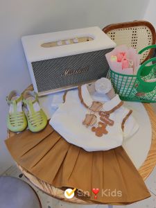 SIZE 8-26kg: BỘ GẤU CHÂN VÁY XẾP LI CHO BÉ GÁI - BGCVXL