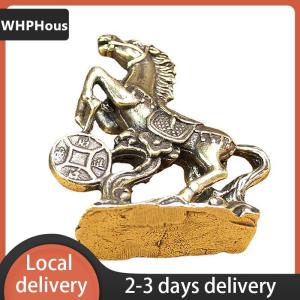 [COD] WHPHous Ship within 24 hours Brass Horse Step On Coins Lucky Statue Feng Shui Desk Miniatures Pure Copper Crafts Collections Chinese Home Office Figurines