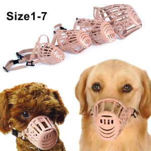Dog Muzzle Dog Anti-biting Adjustable Belt Mask Plastic Dogs Muzzle Basket (anen) Dog Masks