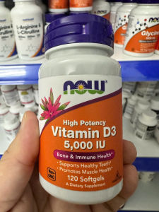 Now Vitamin D3 5000 IU - Hỗ Trợ Xương Răng Tăng Đề Kháng Tăng Hấp Thu Canxi