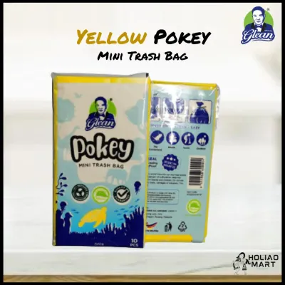 Glean Pokey Pocket Size 可分解迷你垃圾袋 Leakproof Oxo-Biodegradable Multicolor Mini Small Cute Trash Plastic Garbage Bag Beg Outdoor Rubbish Car Cat Dog Poop Bags Pet Waste Baby Diaper Traveling Desktop Household Diaper Sampah with Tie String -HoliaoMart