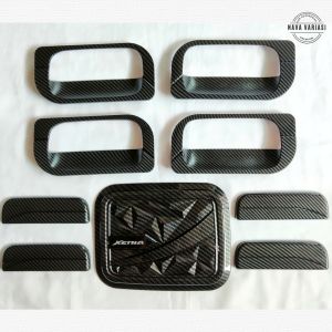 Paket Outer Cover Door Handle Tank Cover Mobil Xenia Lama Tahun 2004 - 2011 Luxury Glossy Carbon