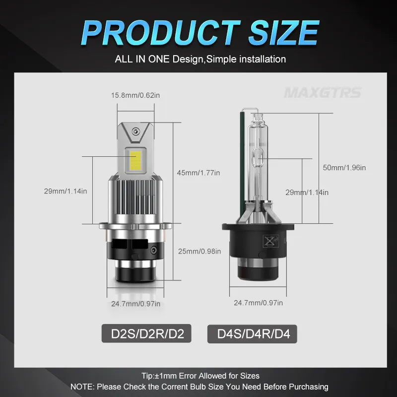 2x D2S LED Headlight Bulbs