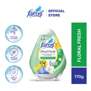 Farcent Scented Gel Egg Air Freshener Mosquito Repellent Lavender Peach Floral Fresh Sky Breeze Lemon Pewangi (170G)