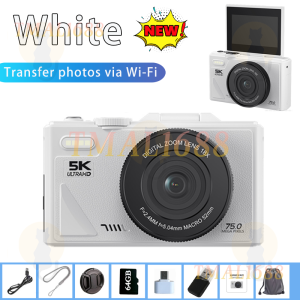 [✅Sg Ready Stock] New 3-inch Flip-screen WIFI Data Camera 7500P Digital Camera Video Camcorder 5K Photo18X Zoom Anti-shake
