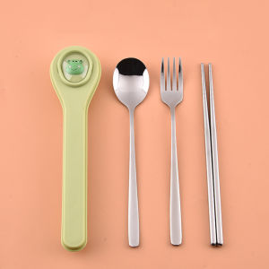 Gratis Ongkir - H6659 Alat Makan Stainless Steel / Set Alat Makan Stainless Steel / Peralatan Makan Portabel