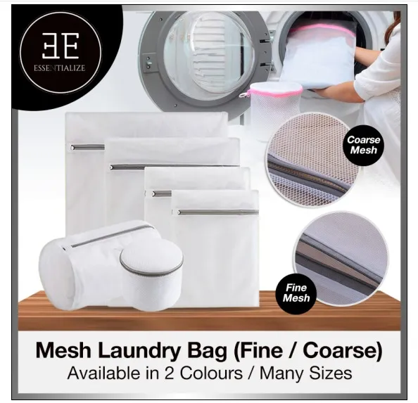 [SG SELLER] Laundry Bag Washing Machine Fine Mesh Wash Net for Bra Panties Lingerie Underwear Clothes Travel