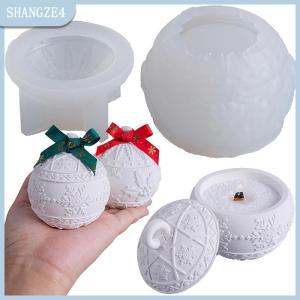 【SHANGZE4】 Đồ trang trí Giáng sinh vòng nến Jar Silicone khuôn DIY handmade cứu trợ tuyết Berry bóng Thạch cao nhựa lưu trữ hộp thủ công khuôn mẫu