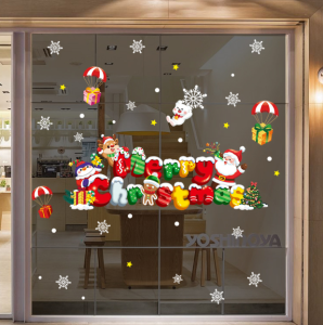DECAL NOEL – Hít Tĩnh Điện chữ MERRY CHRISTMAS sắc màu-AMJ077(50*70cm)