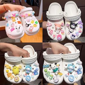 Ambkd 8 cái/bộ cinnamoroll pochacco Giày Led Charms Bộ khóa kuromi giai điệu tự làm Charm Sanrio khóa giày S Kawaii khóa giày phụ kiện khóa giày trang trí