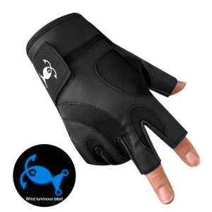 Wear Resistance Kayak Gloves Ice Fishing Gloves for Men and Women Fly Fishing Gear 3 Cut Finger Fishing Gloves