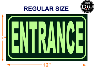 Fire Exit Entrance Large Luminous background Glow in the Dark black Cut Out Sticker in 3mm Sintra